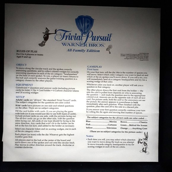 Warner Bros Trivial Pursuit All Family Edition - Picture 9 of 10